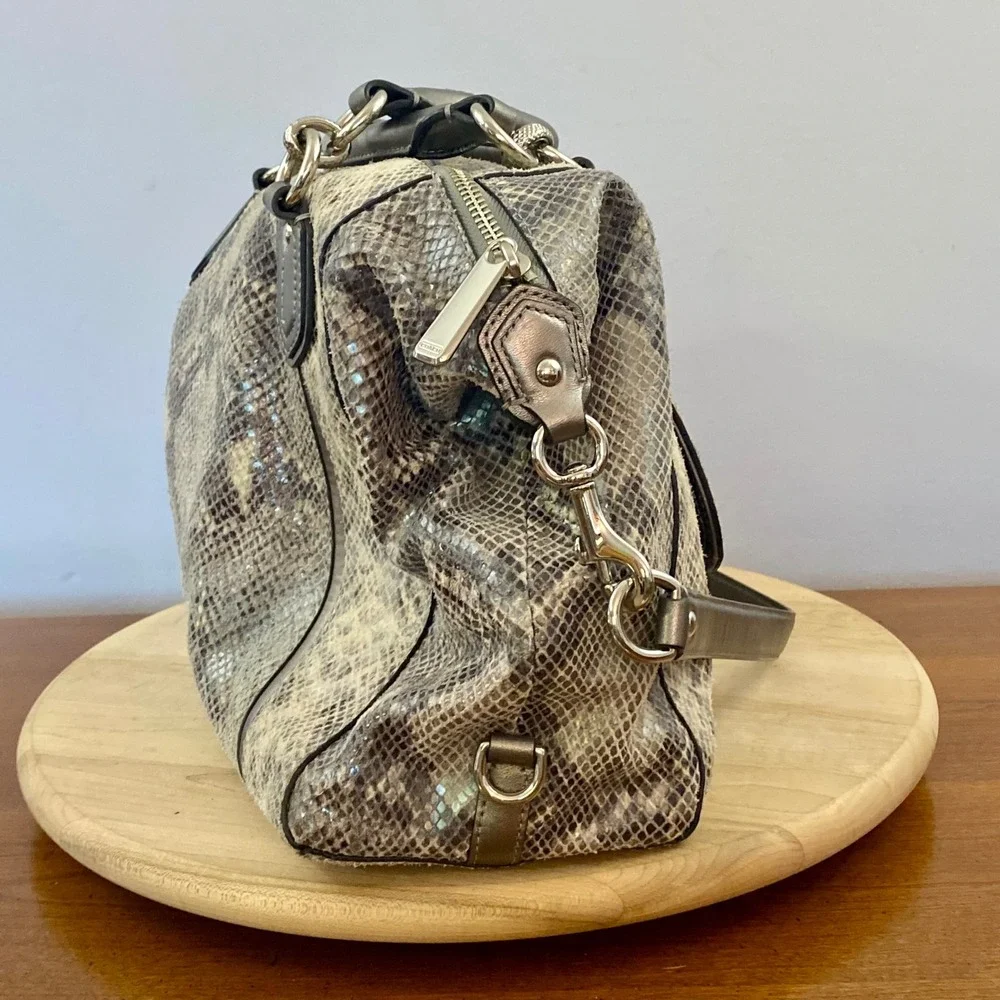 Coach Campbell Exotic Embossed Snakeskin Leather Large Satchel Shoulder F26041